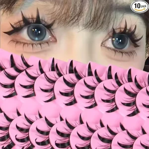 Custom Manga Spiky Lashes Comic Style False Eyelashes Anime Inspired Drama Strip Lashes Invisible Clear Band Synthetic