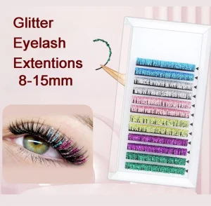 Custom New Style Glitter Shimmery Multicolor Lash Extentions Factory Supplies Private Label Eyelash Extension Trays