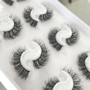 Custom Own Brand 3D Silk 5D Super Faux Mink Lashes Synthetic Eyelashes with Feather Style False Eyelashes
