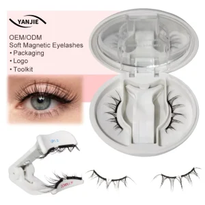 Custom Packaged Soft Magnetic Eyelash Set Lightweight Natural Thin Lashes Reusable Soft Magnetic False Eyelashes