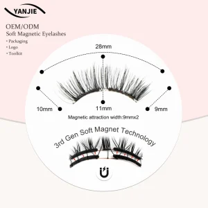 Custom Packaged Soft Magnetic Eyelash Super Strong Full Strip Waterproof Reusable soft Magnetic Eyelashes Manufacturer