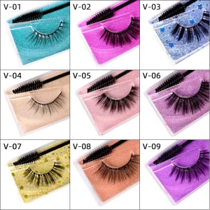 Custom Packaging 3D Faux Mink Full Strip Eyelashes Volume Eyelash Extensions Strips Natural Fake Eyelashes