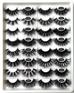 Custom Packaging Private Label Full Strip Mink False Eyelashes 3D Fluffy Lashes Extensions Natural Look Luxury Touch