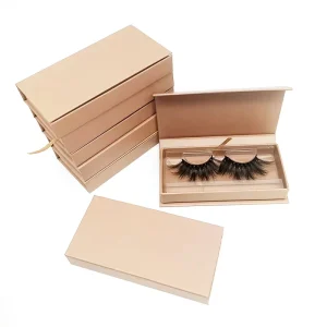 Custom Price 25mm Handmade Black Cotton Band Plastic Tray Eyelashes Package Private Label Lash Brown Nude Color Box