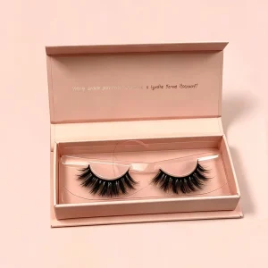 Custom Printed Waterproof Matt Lamination Rose Gold Foil Logo Magnetic Closure Eyelash Packaging Paper Box