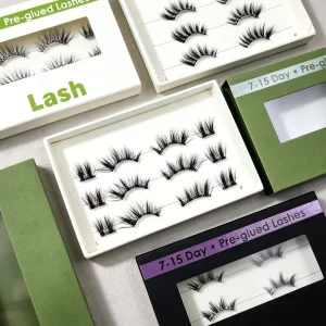 Custom Private Label Pre glued Strip Lash 100% Handmade C D Curl Customized Sizes Wispy Manga Fluffy Eyelashes with CE CPSR
