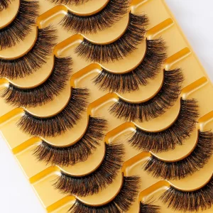 Custom Private Label Russian Volume D Curl False Eyelashes Thick Natural Fiber Full Strip Lash Strips