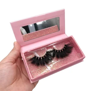 Custom Private Logo Eyelash Packaging Box Mirror Magnetic Lashes Boxes for 3D 5D Natural Dramatic Mink False Eyelashes