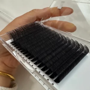 Custom Real Mink Natural Soft Handmade Individual Eyelash Extensions CC Curl Silver Plated Back Card Tray Semi Permanent