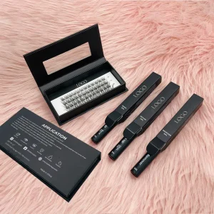 Custom Segment Cluster Lashes Kit Private Label 9-20mm Faux Mink Fluffy Soft 3D DIY Eyelash Set