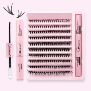 Custom Segment Lashes Curl Individual Bond and Seal Diy Eye Lash Spike Volume Private Label Diy Lash Extension Kit