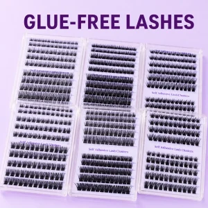 Custom Supplier Cluster Lashes Kit Glue Free Pre Glued Handmade DIY Home Application with Private Label Service with Custom Logo