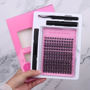 Custom Thick White Label Individual Cluster Mink Lashes Kit DIY Lash Extensions Private Label