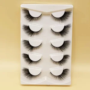 Custom Triangle Faux Mink Natural False Cat Eye Lashes Full Strip Eyelashes with Private Label Mink Eyelashes