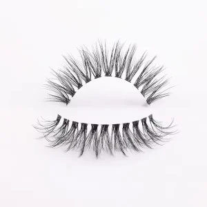 Custom Triangle Fiber Clear Band Natural Eyelashes Invisible Band Faux Mink Full Strip Eye Lashes