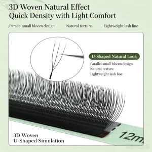 Custom U Shape 2D 3D 4D 5D 6D 7D 8D Lightweight Soft Fluffy 0.07mm W Shape Volume YY Lash Extensions