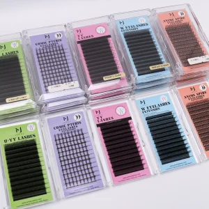 Custom U Shape 2D 3D 4D 5D 6D 7D 8D Lightweight Soft Fluffy 0.07mm W Shape Volume YY Lash Extensions Made in Korea
