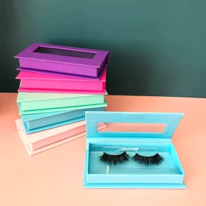 Custom Waterproof Eyelash Boxes with Sponge Lining Private Label Packaging Open-Window Design Custom Logo & Color