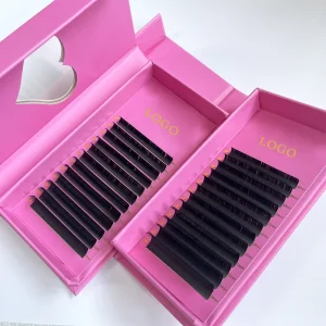 Custom logo 0.03 0.05 Volume Lashes Trays Dark Matte Easy Fanning Lashes Extensions Korean Mega Soft Cashmere Eyelash Extensions