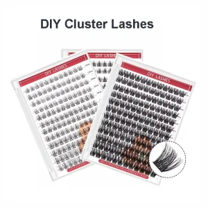 Custom logo Spike Cluster Lashes Individual Mix CD Curl Natural Eyelashes with Bottom Lashes Faux Mink Lash Clusters