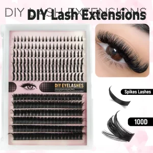 Custom logo Spike Cluster Lashes with Bottom Individual Mix CD Curl Natural Eyelashes Faux Mink DIY Lash Clusters Kit
