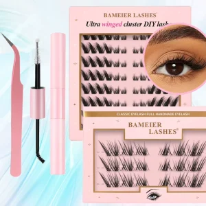 Customer Own Branded Anime Eye Lashes Cluster Custom Logo Multiple Length Cluster Individual Eyelash Extension