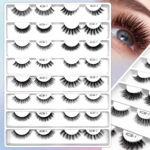 Customizable 3D Artificial Fiber Full Strip Eyelashes Pure Vegan False Eyelashes Mass Produced for Beauty Enthusiasts