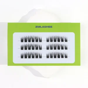Customizable 3D Natural Full Strip Synthetic Eyelashes Private Label Press Cluster Lashes No Bond No Glue Reusable Eco Friendly