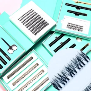 Reusable DIY Cluster Lashes with Custom Logo 3D Segment Pre Cut Cruelty Free PBT Material Extension Kit