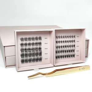 Customizable Cluster Lashes Kit Natural Faux Mink Fan Eyelashes Extensions Wispy 3D Segment Lash Clusters