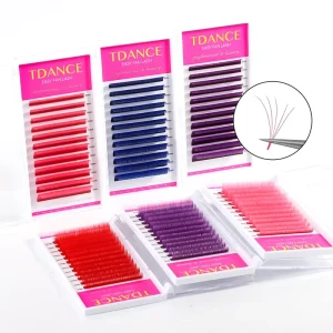 Customizable Colorful Lash Tray Brown Eyelash Extensions Korea PBT Fiber Cruelty Free Vegan Easy Fan Support 0.3 Lashes LC BC