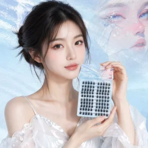 Customizable DIY 0.07mm PBT Self Adhesive Pre Bond Cluster Lash Handmade 0.07mm Private Press On Eyelashes 12mm