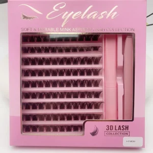 Customizable DIY Cluster Lashes Extension Kit Private Label C & D Curl Pre Cut Segments