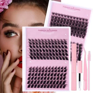 Customizable DIY Cluster Lashes Kit Private Label C D Curl Segmented Pre Cut Eyelash Extension Set