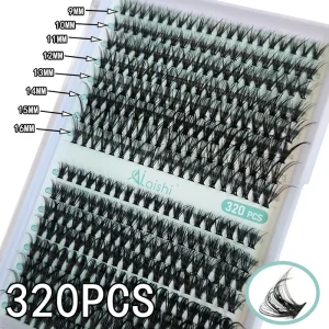 Customizable DIY Cluster Lashes Private Label D Curl 0.07MM Thickness Handmade Pre Cut Extension Kit Eyelashes