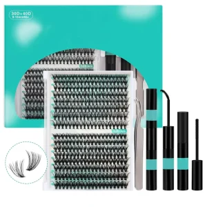 Customizable DIY Cluster Lashes Private Label D Curl 0.07MM Thickness Handmade Pre Cut Extension Kit Reusable Black