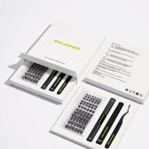 Customizable DIY Cluster Lashes Private Label Fan Eyelash Extension DIY Cluster Lash Kit With Bond and Seal