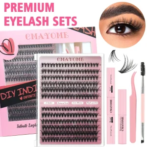 Customizable DIY Cluster Lashes Private Label Fan Eyelash Extension DIY Cluster Lash Kit With Bond and Seal