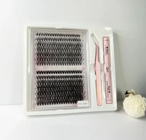 Customizable DIY Cluster Segment Lashes Kit 30D+40D Premade 9-16mm Mixed Length Synthetic Fiber Hair
