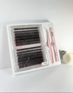 Customizable DIY Cluster Segment Lashes Kit 40D Premade 9 16mm Volume Synthetic Hair False Eyelash of Mixed Lengths