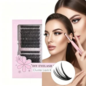 Customizable DIY Cluster Segment Lashes Kit 60D Premade Synthetic Fiber Hair 9 16mm Mixed Length False Eyelash Box