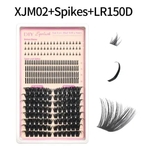 Customizable DIY Eyelash Extension Kit Bottom Individual Mix CD Curl Natural Faux Mink Lash Clusters Spike Kits