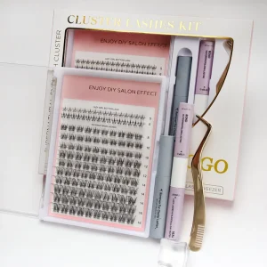 Customizable Diy Cluster Lashes Box Packaging D Curl Diy Lash Segmented Cluster Kit Natural Cluster Lashes