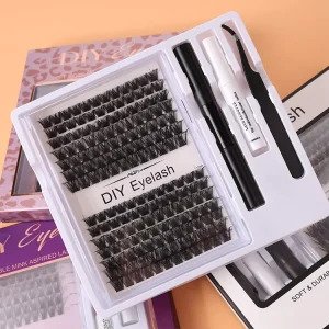 Customizable Diy Cluster Lashes Private Label C D Curl Segment Pre Cut Extension Kit Eyelashes DIY Cluster Lashes Kit