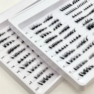 Customizable Diy fox Cluster Lashes Private Label C D Curl Segment Pre Cut Extension Kit Eyelashes DIY Cluster Lashes