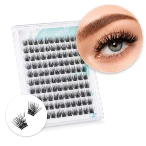 Customizable Eyelashes Private Label C and D Curl Pre Cut Extension Kit DIY Cluster Eyelashes