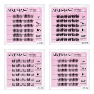 Customizable Glue Free False Eyelashes (6 Rows) Reusable Pre-Glued Natural Lash Clusters