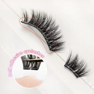 Customizable Half Strip Lashes Self Adhesive 3D for Preglued Press Half Lashes with Natural Look No Glue Needed