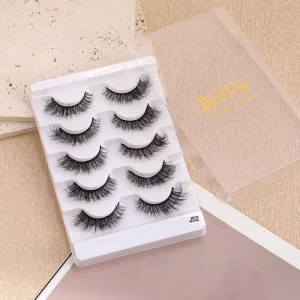 Customizable Handmade Full Strip Eyelash Black Cotton Stem Private Label Fluffy Eyelash Extension Accept Customized