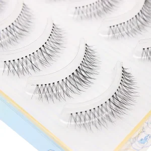Customizable Handmade Tapered Full Strip Synthetic Hair Lashes 0.03mm Thickness Self Adhesive Reusable Cruelty Free Transparent